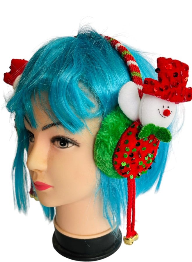 PartyToko Christmas Headband Snowman Elk Hairband Ear Warmer Ear Muff for Christmas Headwear Merry Christmas Party Decoration New Year Gift Present 1pcs - Image 2
